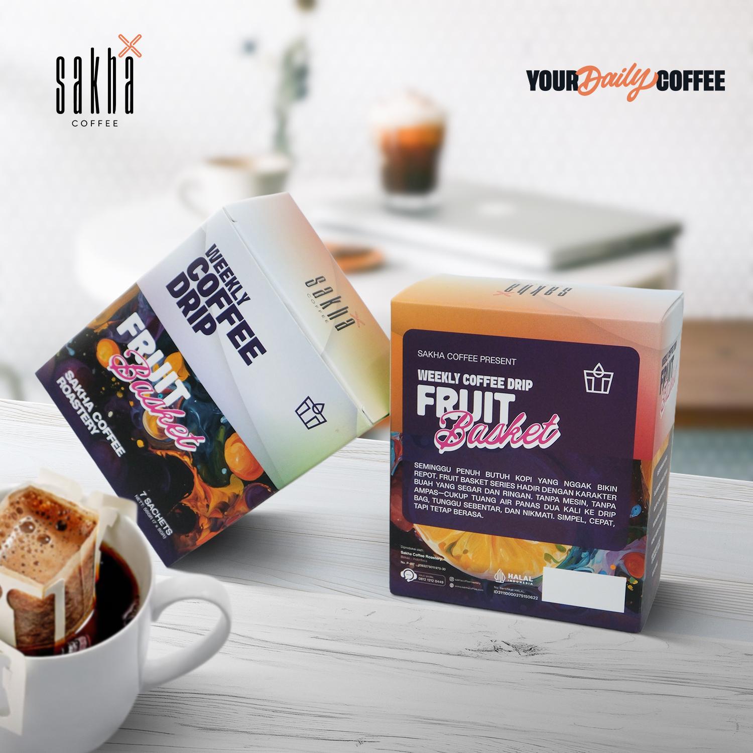 Sakha Coffee 7 Fruit Basket Drip Bag Coffee Kopi Drip Filter Praktis Gift Pack Travel Coffe Ramadhan Mudik Lebaran - Image 3